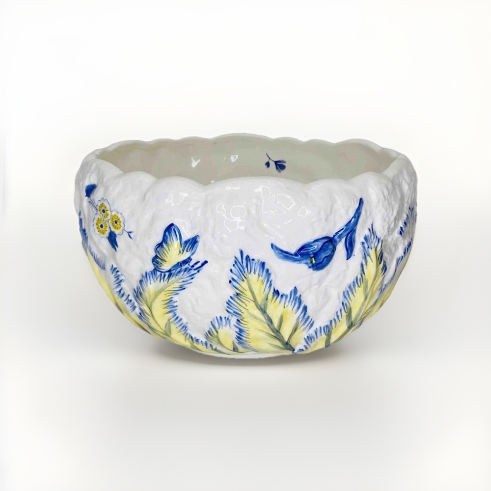 SPODE Imperial Garden Embossed Salad Fruit Ceramic Serving Bowl  Large 9 3/4"
